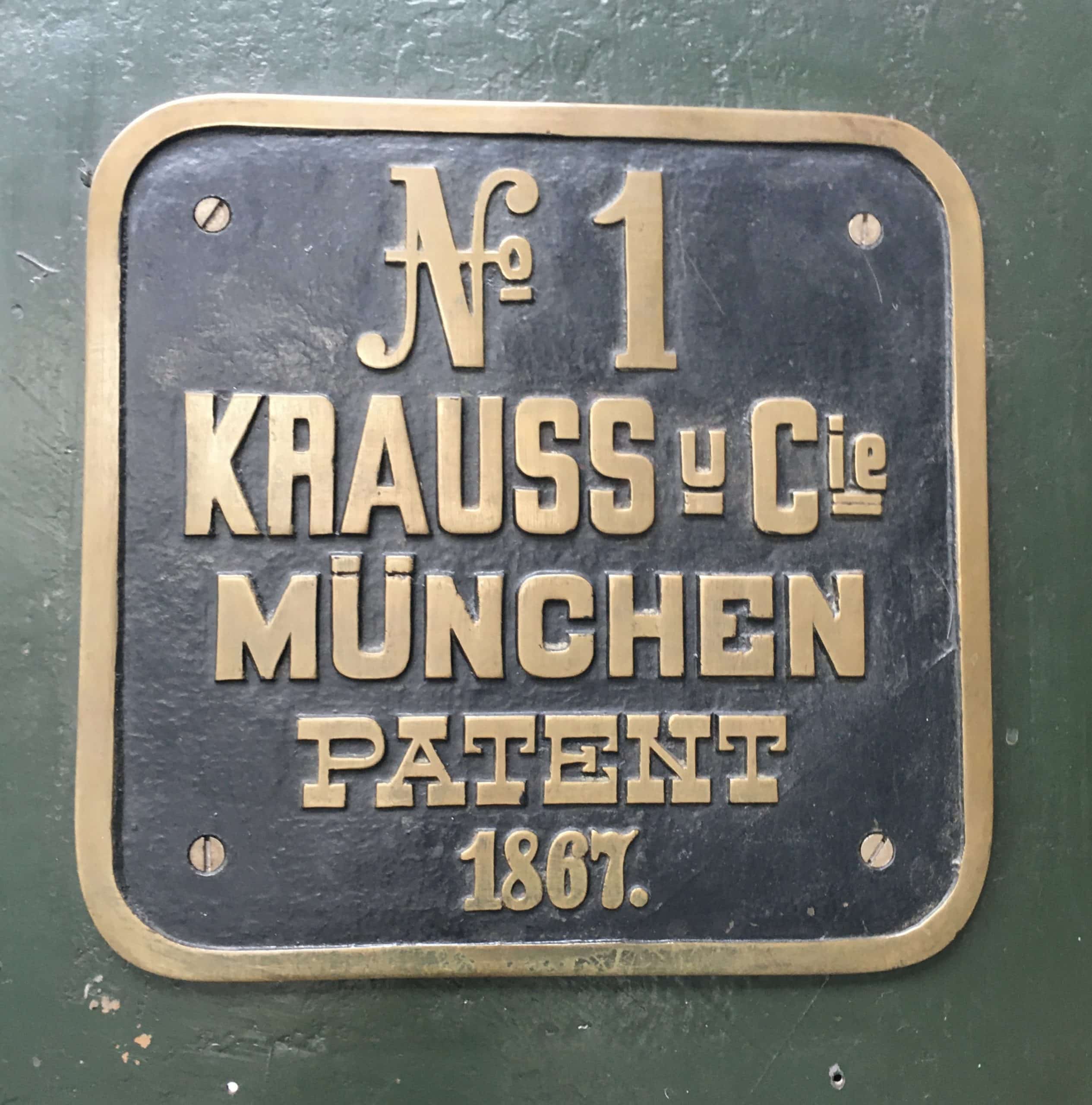 Fabrikschild Krauss & Cie. No. 1